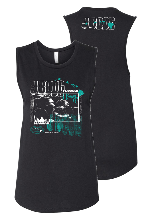Women's Worldwide Muscle Tank (Black)