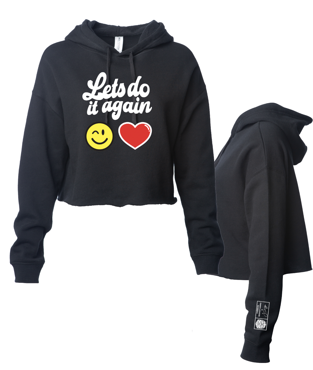 Women’s Lets Do It Again Crop Hoodie (Black)
