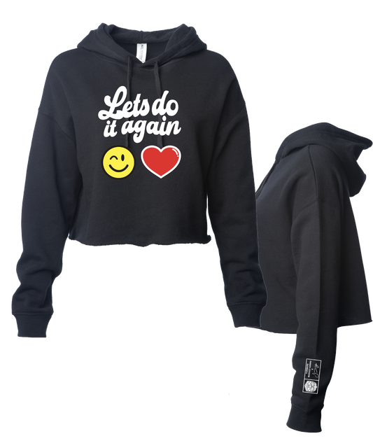 Women’s Lets Do It Again Crop Hoodie (Black)