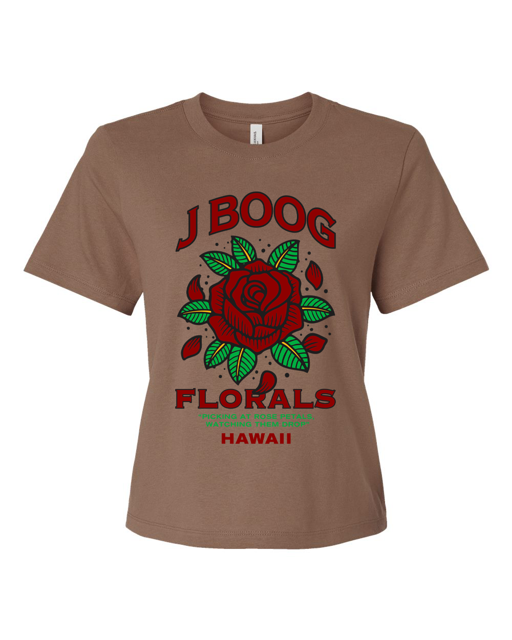 Women's Florals Boxy Tee (Brown)